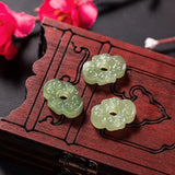 Green Jade Chinese Pendant Charm Jewelry Amulet DIY Bracelet Making