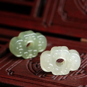 Green Jade Chinese Pendant Charm Jewelry Amulet DIY Bracelet Making