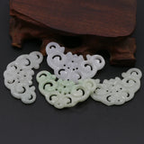 Natural Jade Emerald Butterfly Necklace DIY Bangle Charm Hand-Carved
