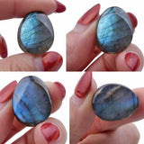 Labradorite Stone Teardrop Ear Plug Gauges