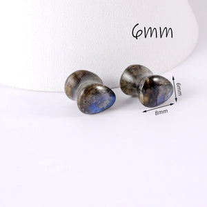 Labradorite Stone Teardrop Ear Plug Gauges