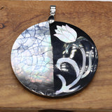 Shell Round Mirror Flower Pendant Charm for Jewelry Making DIY Necklace