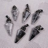Natural Stone Rutilated Quartz Arrow Pendant 15x37mm