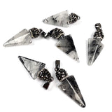 Natural Stone Rutilated Quartz Arrow Pendant 15x37mm