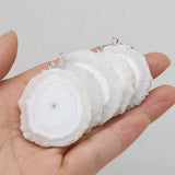 Natural Stone Crystal Cluster Pendant Druzy Agate Charms for DIY Necklace Making