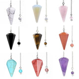 Natural Stone Quartz Choler Crystal Hexagonal Pointed Reiki Chakra Pendant