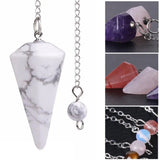 Natural Stone Quartz Choler Crystal Hexagonal Pointed Reiki Chakra Pendant