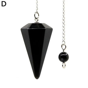 Natural Stone Quartz Choler Crystal Hexagonal Pointed Reiki Chakra Pendant