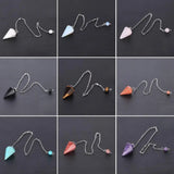 Natural Stone Quartz Choler Crystal Hexagonal Pointed Reiki Chakra Pendant