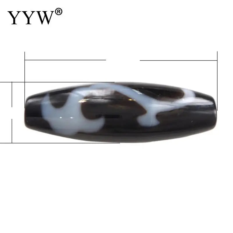 Natural Tibetan Agates Dzi Beads Oval Ruyi Two Tone Healing Beads