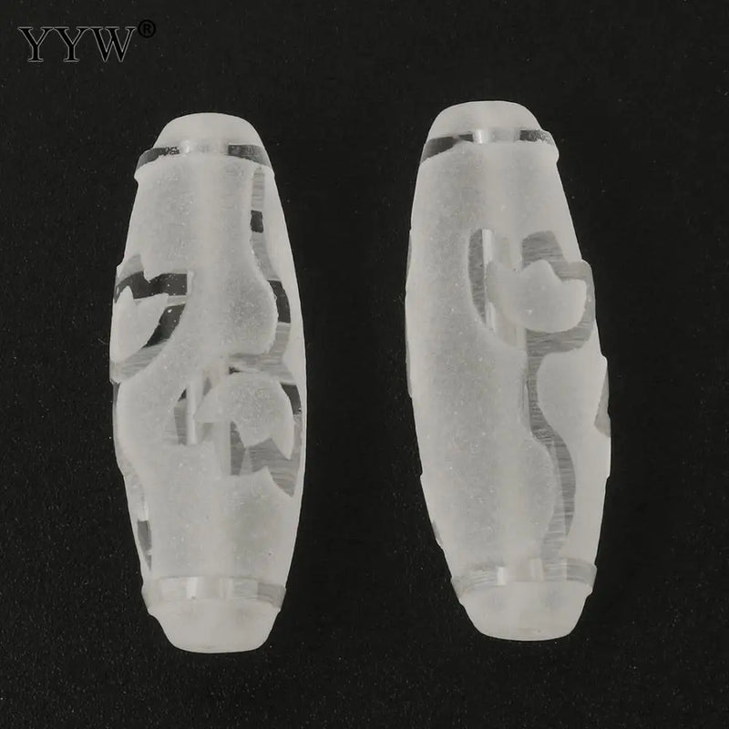 Tibetan Dzi Beads Crystal Quartz Frosted DIY Jewelry Making Material Stone Bead
