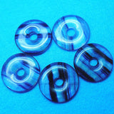 Natural Fluorite Stone Donut 30mm 35mm Purple Good for Jewelry Making