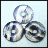 Natural Fluorite Stone Donut 30mm 35mm Purple Good for Jewelry Making