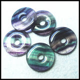 Natural Fluorite Stone Donut 30mm 35mm Purple Good for Jewelry Making