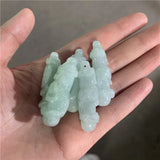 Natural Jade Emerald Tri-coloured Dragon Pillar Pendant DIY Bangle Charm