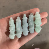 Natural Jade Emerald Tri-coloured Dragon Pillar Pendant DIY Bangle Charm