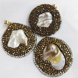 Oyster Pearl Pendant With Rhinestone for Women's Jewelry