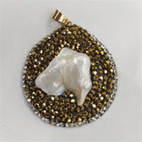 Oyster Pearl Pendant With Rhinestone for Women's Jewelry