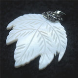 Nature Shell Pendants with Rhinestone Flower Leaf Wing Shape