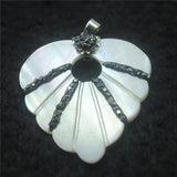 Nature Shell Pendants with Rhinestone Flower Leaf Wing Shape