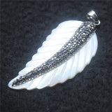 Nature Shell Pendants with Rhinestone Flower Leaf Wing Shape