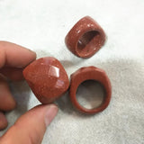 1PC Nature Stone Rings for Wedding Marriage Evening Decorative Red Malachite