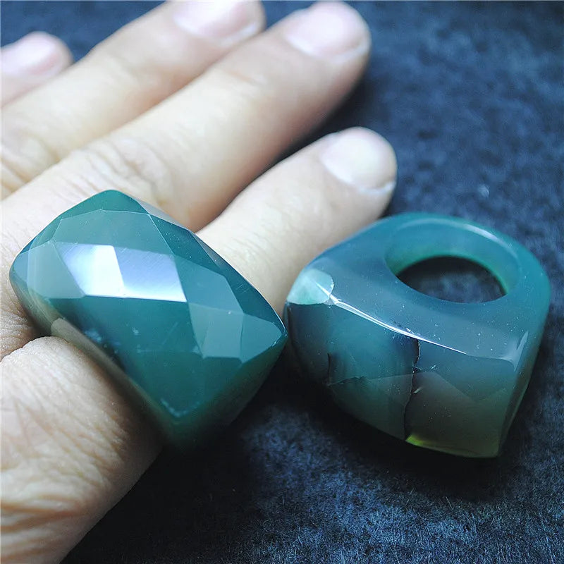 1PC Nature Stone Rings for Wedding Marriage Evening Decorative Red Malachite
