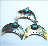 Nature Shell Pendants with Rhinestone Decorations for Earring Making DIY