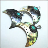 Nature Shell Pendants with Rhinestone Decorations for Earring Making DIY