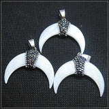 Nature Shell Pendants with Rhinestone Decorations for Earring Making DIY