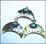 Nature Shell Pendants with Rhinestone Decorations for Earring Making DIY