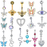 1PC Belly Button Rings, Gothic Navel Piercing Jewelry