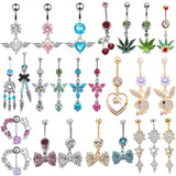 1PC Belly Button Rings, Gothic Navel Piercing Jewelry
