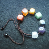 Flexible Gem Stone Bracelets Round And Square Shape 12MM
