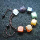 Flexible Gem Stone Bracelets Round And Square Shape 12MM