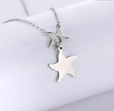 Vintage Starfish Pendant Choker Necklace Stainless Steel