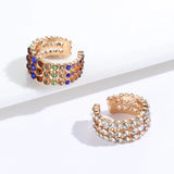 Rhinestone Dangle CZ Cuff Earrings - No Piercing