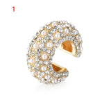 Rhinestone Dangle CZ Cuff Earrings - No Piercing