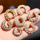 Rhinestone Dangle CZ Cuff Earrings - No Piercing