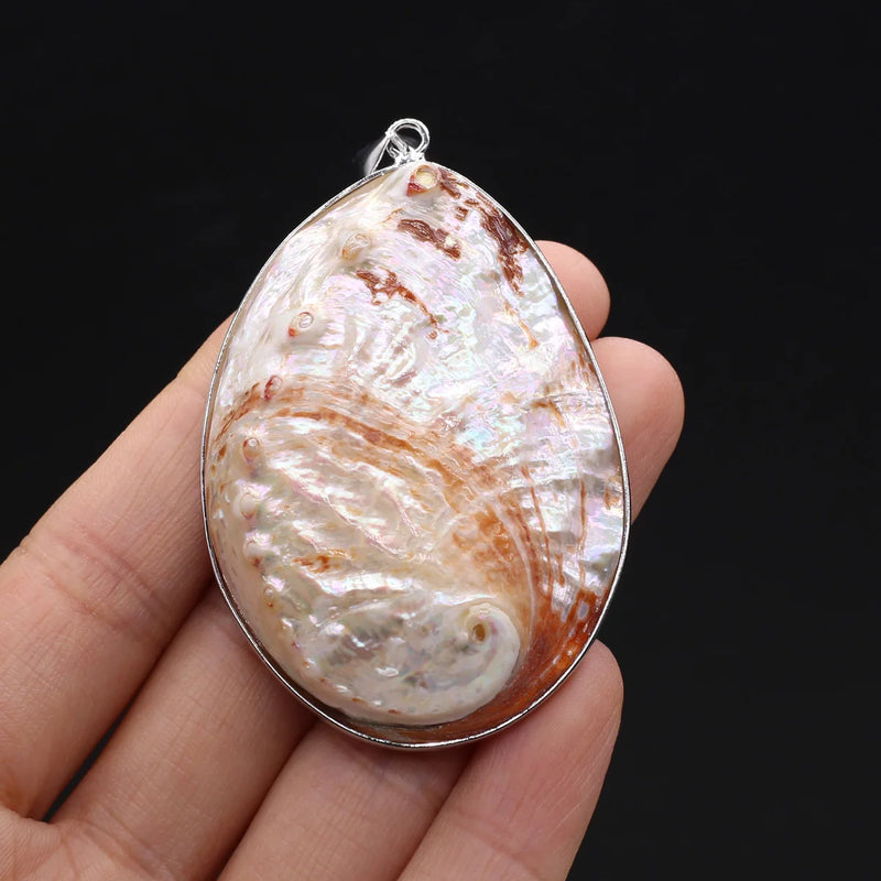 1PC Oval Abalone Shell Charms for DIY Necklaces Earrings