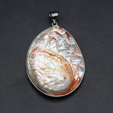 1PC Oval Abalone Shell Charms for DIY Necklaces Earrings