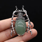 Oval Stone Pendant Rose Quartz Opal Agate Beetle Healing Crystals
