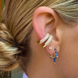 Crystal Ear Cuff Metal Clip Women C Shape Earring Jewelry