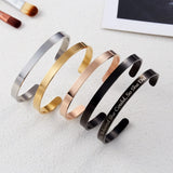 Personalized Engraved Name Steel Bracelet Jewelry for Women Men
