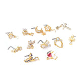 Dangling Nose Ring Indian Nose Ring Stainless Steel with Charm
