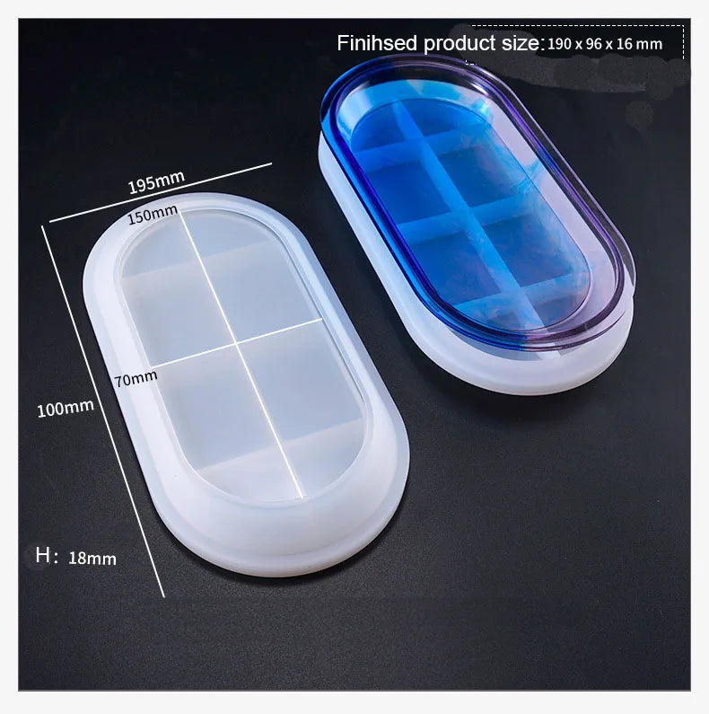 Large Plate Tray Jewelry Mold Silicone DIY Epoxy Resin Molds