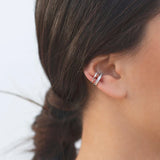 24K Gold/925 Silver Clip Earrings Ear Cuff for Women