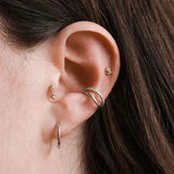 24K Gold/925 Silver Clip Earrings Ear Cuff for Women