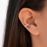 24K Gold/925 Silver Ear Cuff Earrings Crystal Clip On No Piercing