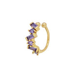 24K Gold/925 Silver Ear Cuff Earrings Crystal Clip On No Piercing